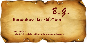 Bendekovits Gábor névjegykártya