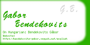 gabor bendekovits business card